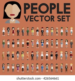 Diversity Community People Flat Design Icons Concept
