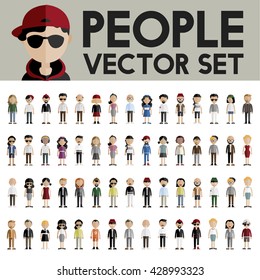 Diversity Community People Flat Design Icons Concept