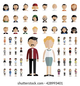 Diversity Community People Flat Design Icons Concept