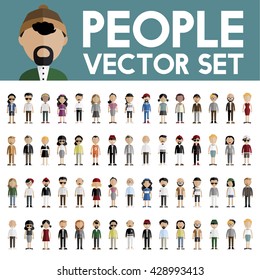 Diversity Community People Flat Design Icons Concept