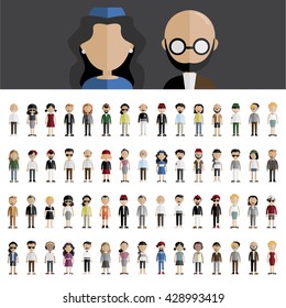Diversity Community People Flat Design Icons Concept