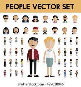Diversity Community People Flat Design Icons Concept