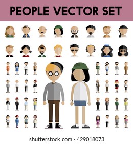 Diversity Community People Flat Design Icons Concept