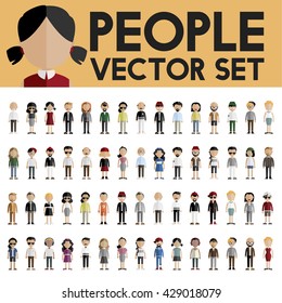 Diversity Community People Flat Design Icons Concept