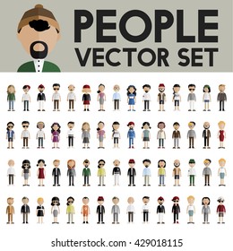 Diversity Community People Flat Design Icons Concept
