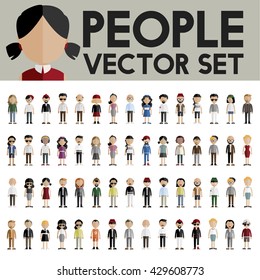Diversity Community People Flat Design Icons Concept