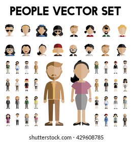 Diversity Community People Flat Design Icons Concept
