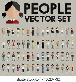 Diversity Community People Flat Design Icons Concept