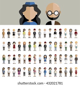 Diversity Community People Flat Design Icons Concept
