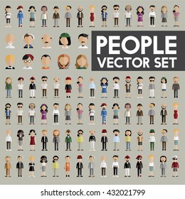Diversity Community People Flat Design Icons Concept