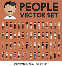 Diversity Community People Flat Design Icons Concept