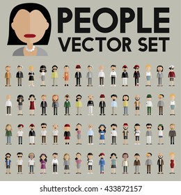 Diversity Community People Flat Design Icons Concept