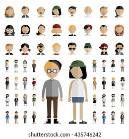 Diversity Community People Flat Design Icons Concept