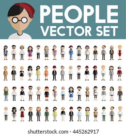 Diversity Community People Flat Design Icons Concept