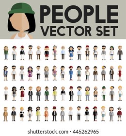 Diversity Community People Flat Design Icons Concept