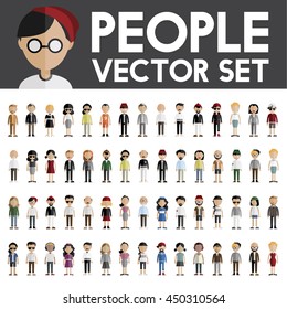 Diversity Community People Flat Design Icons Concept