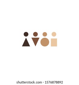 Diversity concept different shape and race ethnic vector icon
