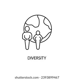 diversity concept line icon. Simple element illustration. diversity concept outline symbol design.