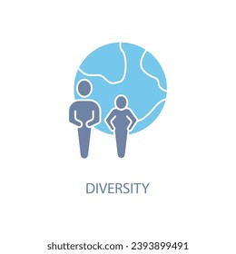 diversity concept line icon. Simple element illustration. diversity concept outline symbol design.