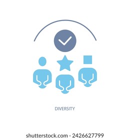 icono de línea de concepto de diversidad. Ilustración de elemento simple. concepto de diversidad diseño de símbolo de contorno.