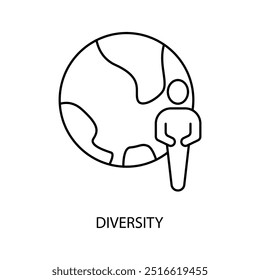 diversity concept line icon. Simple element illustration. diversity concept outline symbol design.