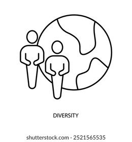 diversity concept line icon. Simple element illustration. diversity concept outline symbol design.