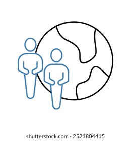 diversity concept line icon. Simple element illustration. diversity concept outline symbol design.