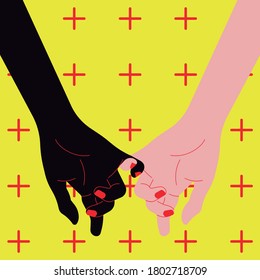Diversity Couple - couple holding hands - black couple