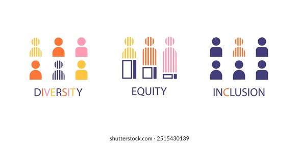 Diversity (DEI) Strategic Framework infographic presentation template with icon vector has diversity, inclusion, equity