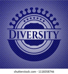 Diversity emblem with denim texture