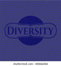 Diversity emblem with denim texture