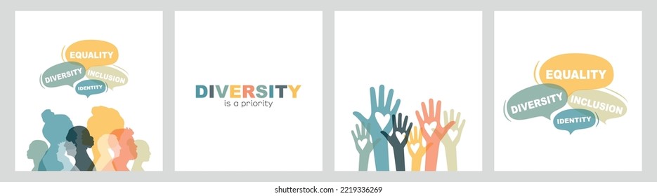 Diversity, Equality, Inclusion and Identity card set.	