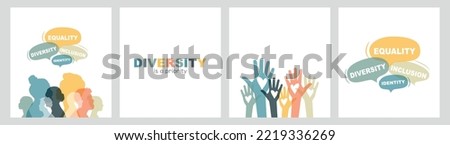 Diversity, Equality, Inclusion and Identity card set.	