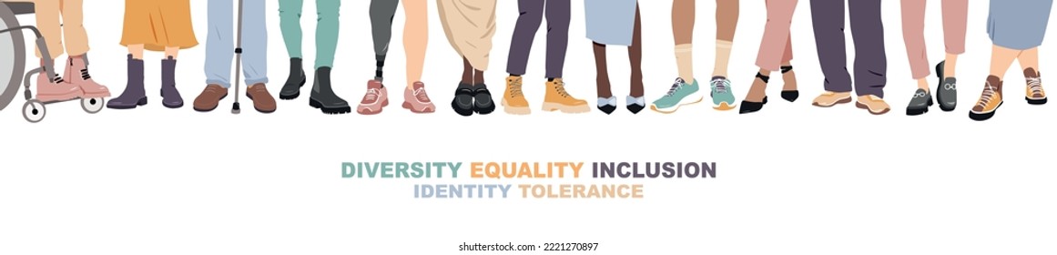 Diversity, Equality, Inclusion, Identity, Tolerance banner. Modern concept.