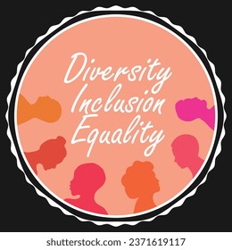 Diversity, Equality And Inclusion vector banner design with geometric shapes and vibrant colors on a Square background. Diversity, Equality And Inclusion modern minimal poster.