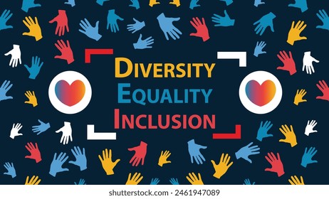 Diversity, equality and inclusion vector banner design concept