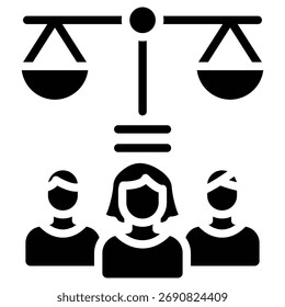 Ícono de Web de diversidad e igualdad en estilo audaz
