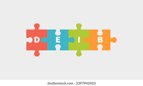 Diversity, Equity, Inclusion, Belonging Concept Puzzle. Foundational Elements of DEIB. For Organizations, Communities, and Societies