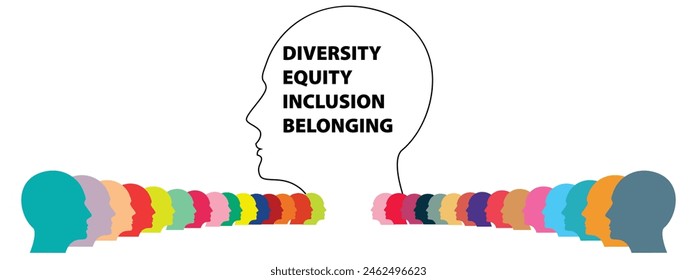 Diversity, Equity, Inclusion and Belonging illustration. DIEB. 