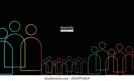 diversity equity Inclusion and belonging line vector infographic vector set, line people vector illustration for background