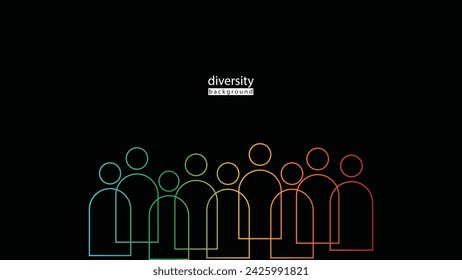 diversity equity Inclusion and belonging line vector infographic vector set, line people vector illustration for background