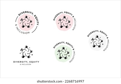 Diversity, equity, inclusion vector editable icon badge, For logos, infographics, websites, and print media and interfaces.Line vector icon.