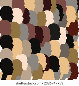 Diversity Female Face Different Colors