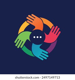 Diversity Hand Talk People Team Work Logo