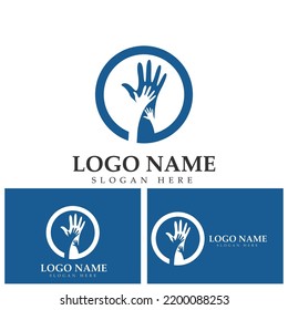 diversity hand team work help logo vector icon illustration