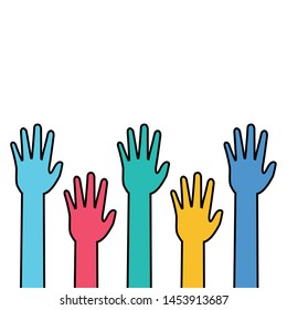 diversity hands international youth day vector illustration