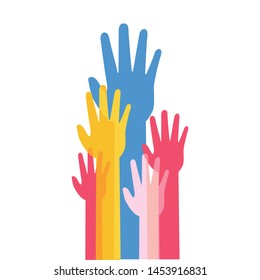 diversity hands international youth day vector illustration