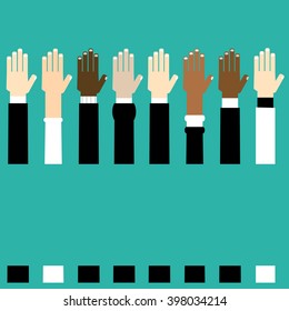 manos de diversidad elevadas 