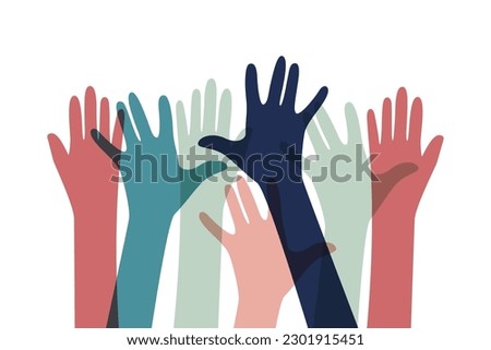 diversity hands raised up concept