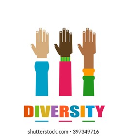 ilustración de manos de diversidad elevada
